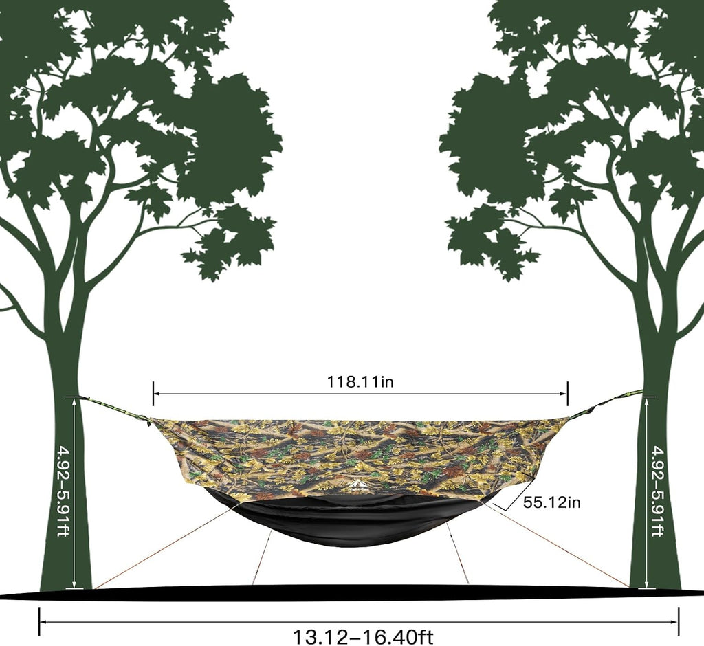 Night Cat Camping Hammock Tent: Lightweight Portable 4 in 1 Hammock with Rain Tarp and Mosquito Net for Hiking Jungle Outdoor