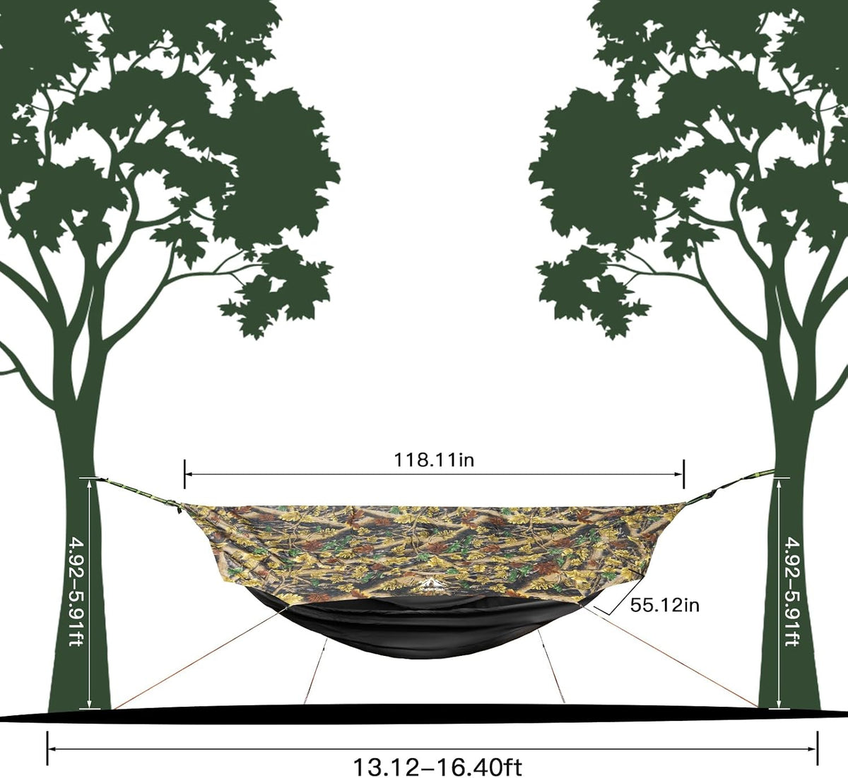 Night Cat Camping Hammock Tent: Lightweight Portable 4 in 1 Hammock with Rain Tarp and Mosquito Net for Hiking Jungle Outdoor