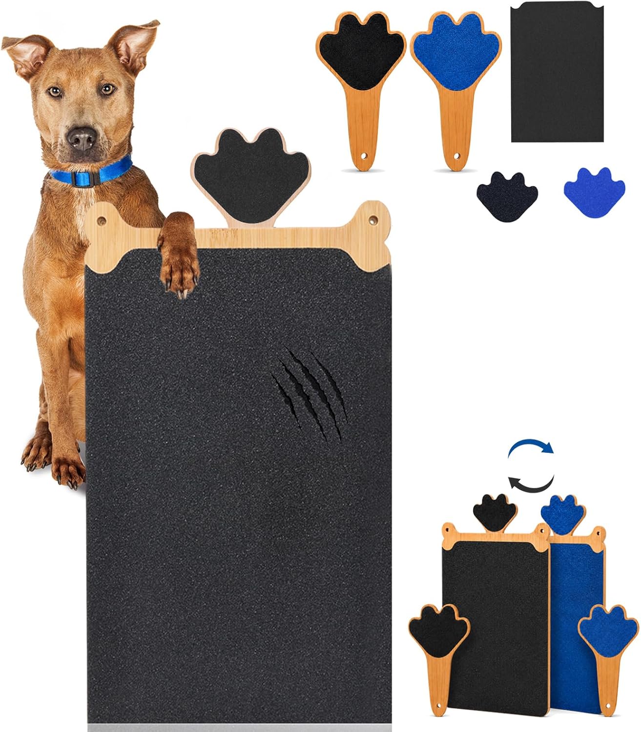 Double-Sided Dog Scratch Board Set with Mini Nail File