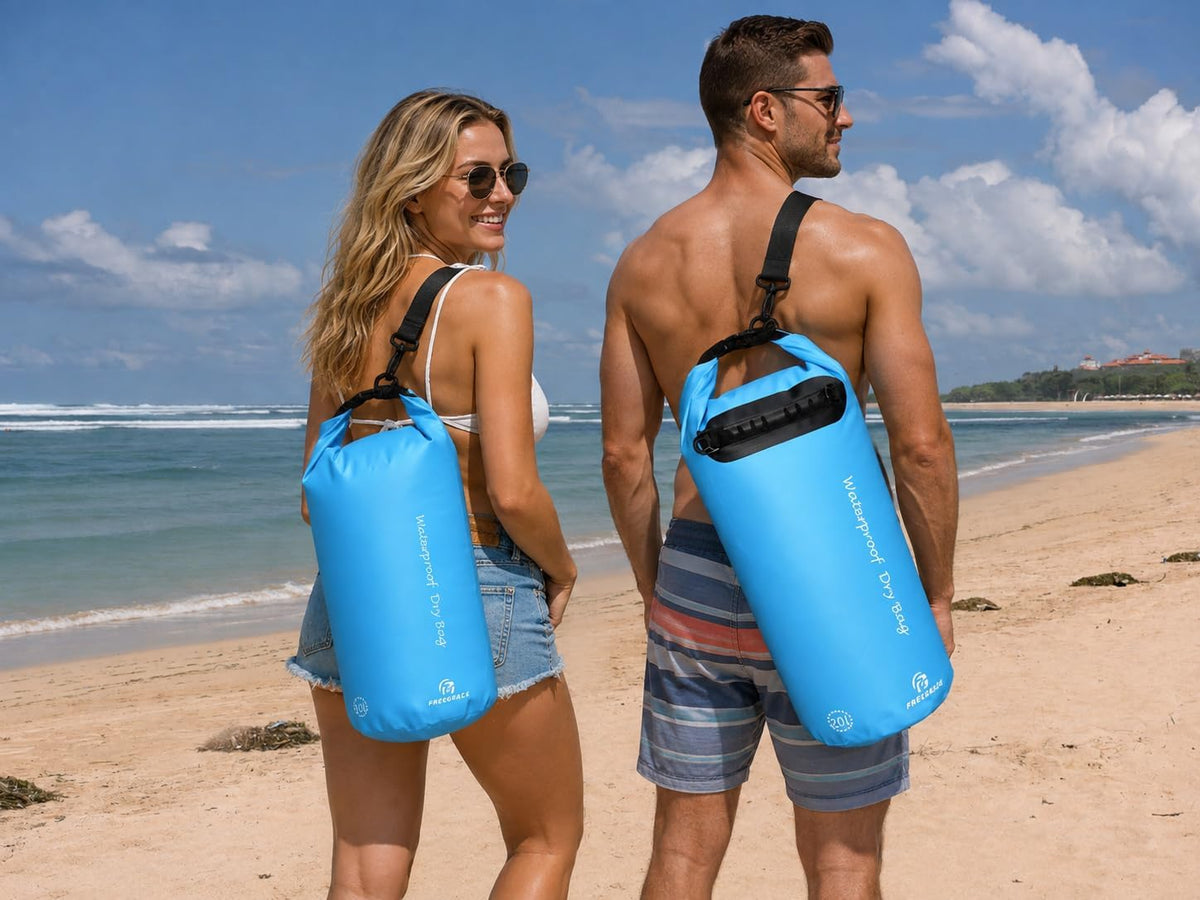 Freegrace Waterproof Dry Bag with Double Zip-Lock, Fanny Pack & Phone Case