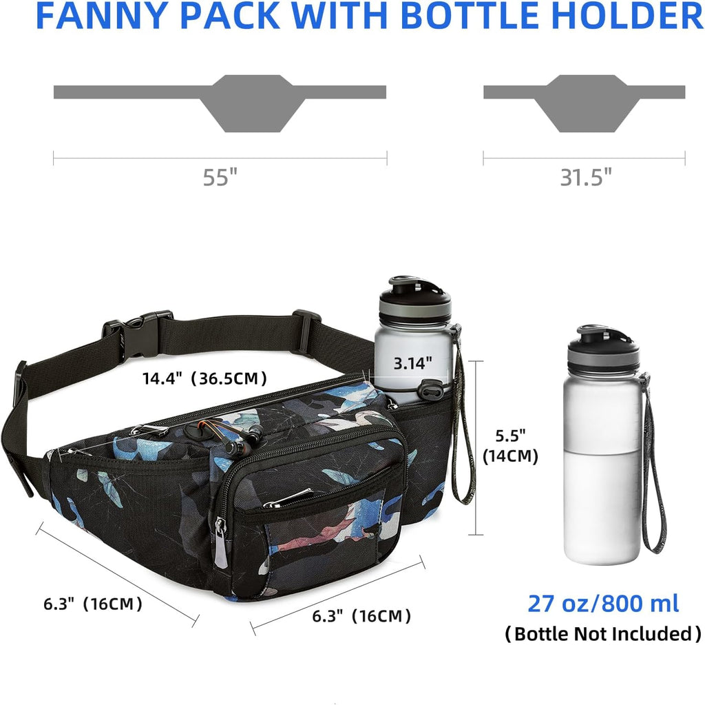 NOOLA Fanny Pack with Water Bottle Holder, Hiking Waist Bag for Men Women