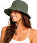 Water-Resistant UPF 50+ Sun Bucket Hat Packable Brimmed for Women Men