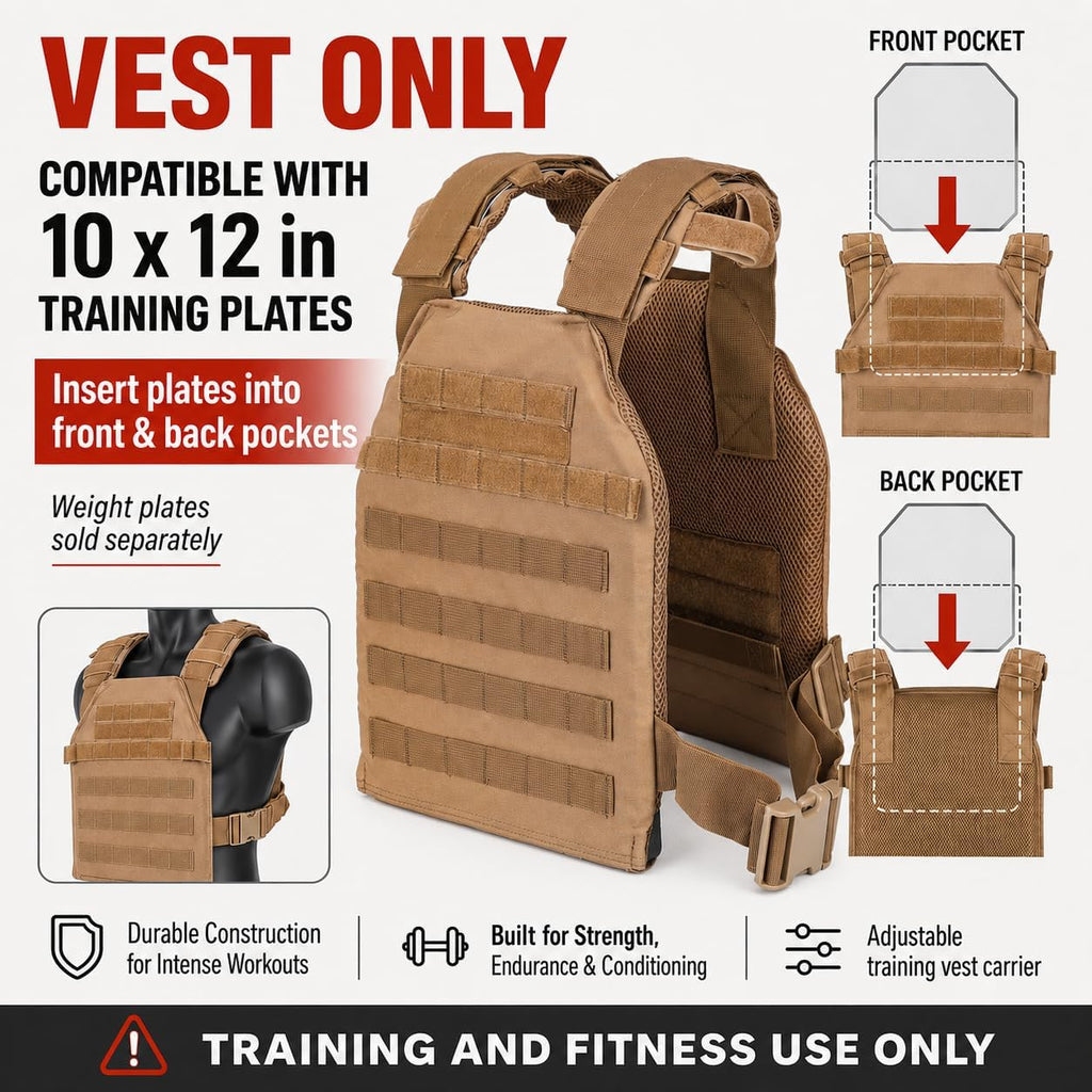 Greencity Weight Vest Adjustable Strength and Endurance Training, Tactical Vest Quick Release with Molle System, Fitness Workouts, Running