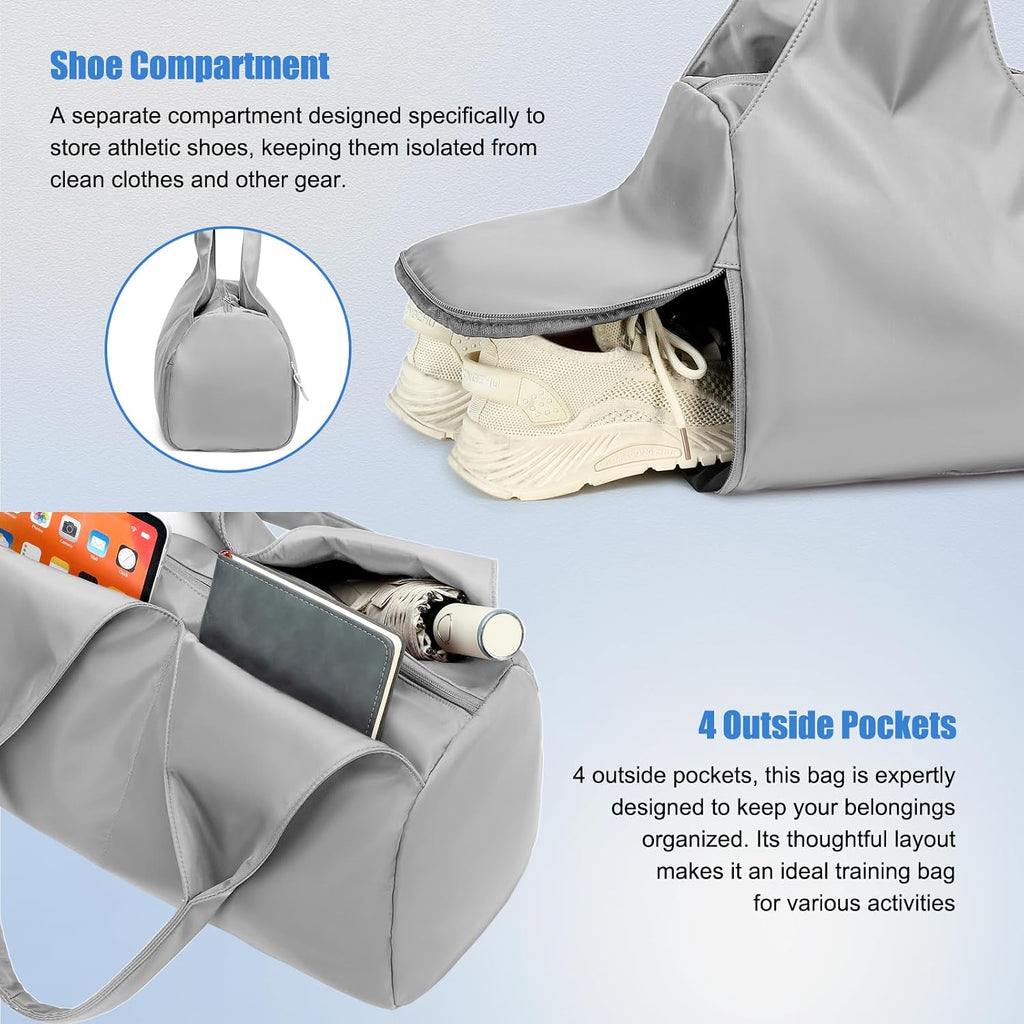 Forestfish Gym Bag For Women With Shoes Compartment & Wet Dry