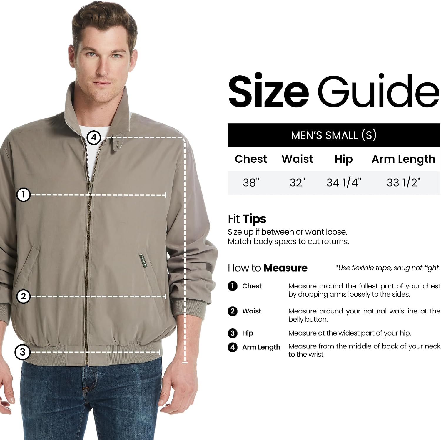 Weatherproof Men's Golf Jacket - Lightweight Windbreaker, Water-Resistant Microfiber Shell, Perfect for Golf & Casual Wear