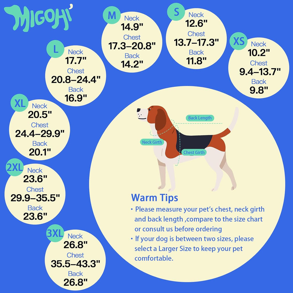 MIGOHI Cozy Small Dog Coat - Reflective Dog Coat for Small Dogs,Fleece Winter Coats Jacket for Dogs with Leash Hole,Snowproof Thick Puppy Clothes,Pomeranian,Chihuahua,XS,DarkBlue