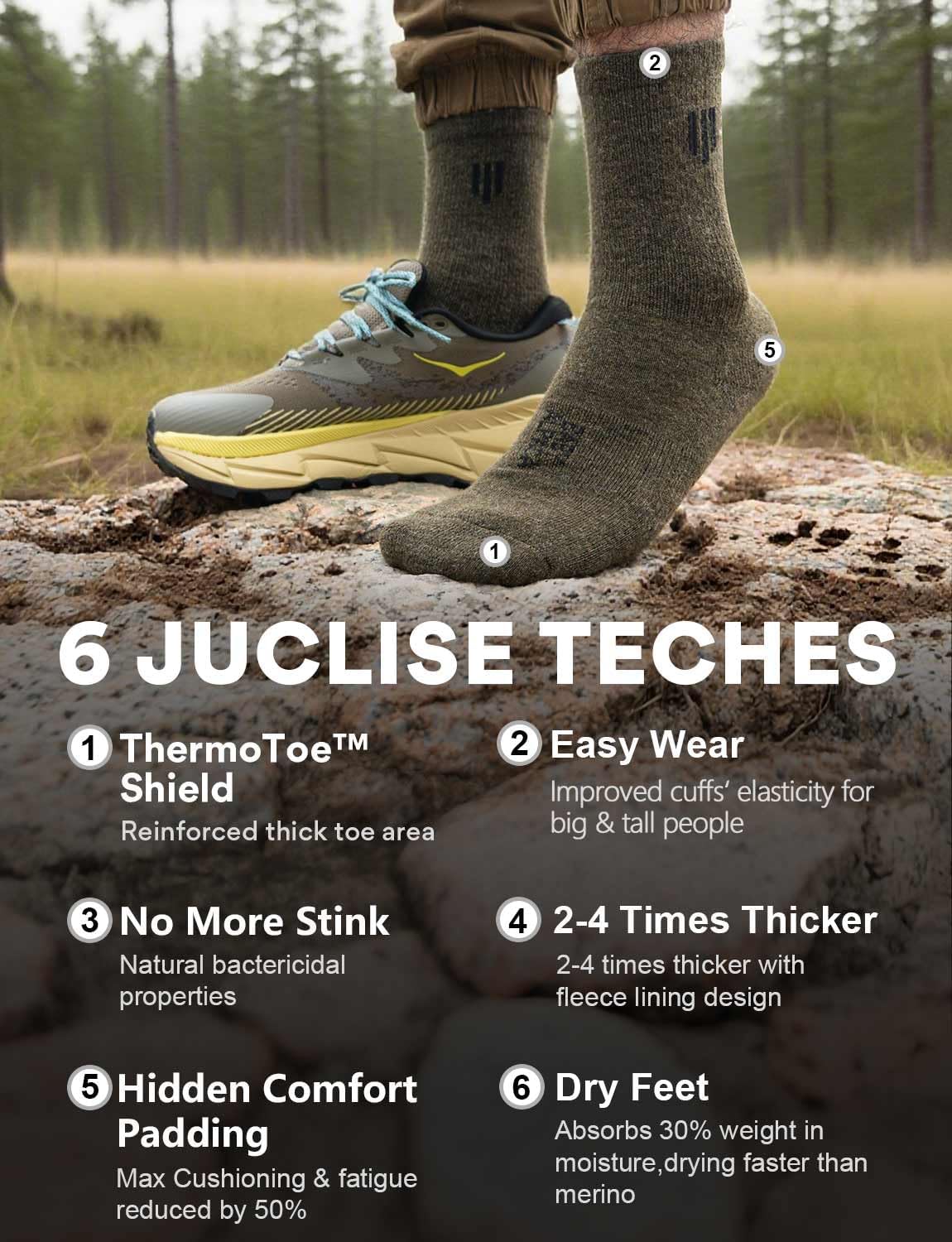 Juclise Baby Alpaca Wool Lightweight Micro Crew Socks for Men & Women