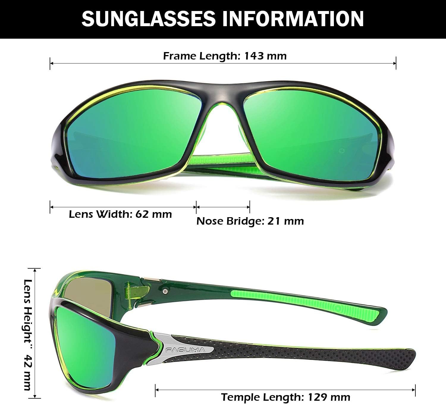 FAGUMA Sports Polarized Sunglasses For Men UV400 Protection