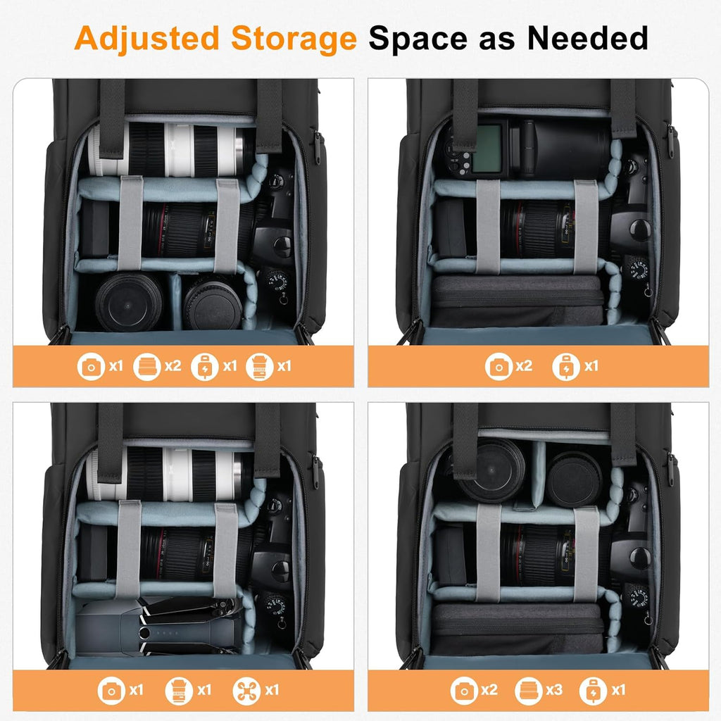 MOSISO Camera Backpack, DSLR/SLR/Mirrorless Camera Bag with Top Flap Pocket
