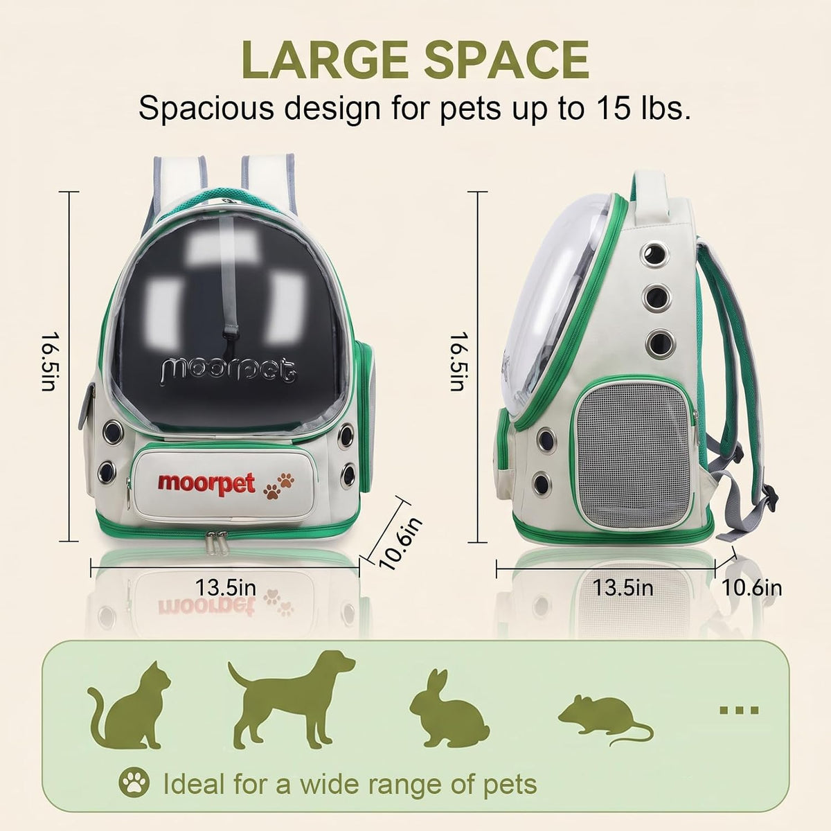 Cat Backpack Carrier, Transparent & Foldable Bubble Pet Backpack for Cats and Dogs, Breathable Kitten Carrier with Side Mesh and Pocket, Portable Travel Bag for Hiking, Walking, Vet (Orange)