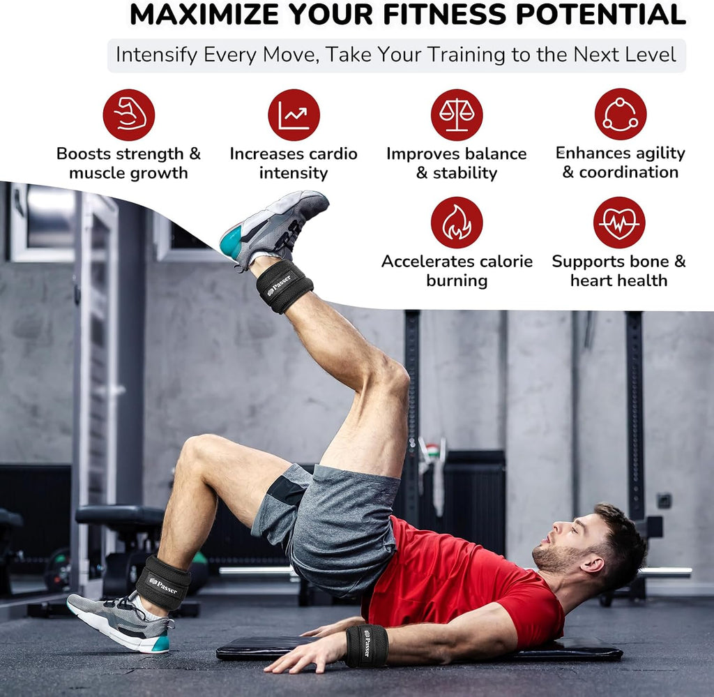 Ankle Weights for Women & Men, Wrist Weights, A Pair of 1/2/3/4/6/8/10 lbs