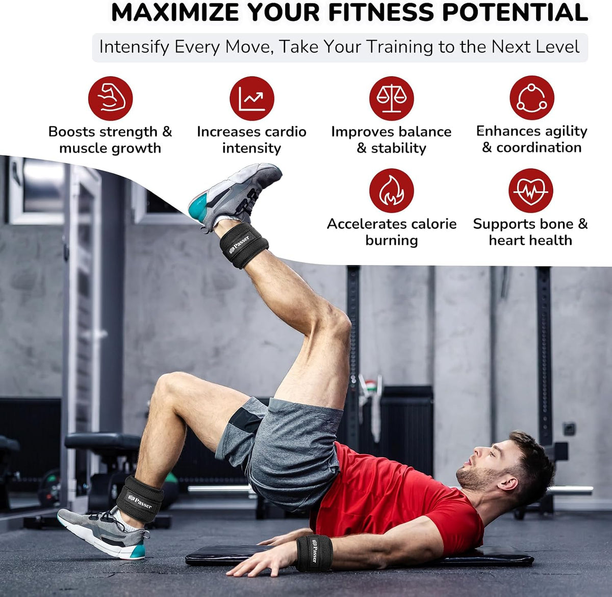 Ankle Weights for Women & Men, Wrist Weights, A Pair of 1/2/3/4/6/8/10 lbs