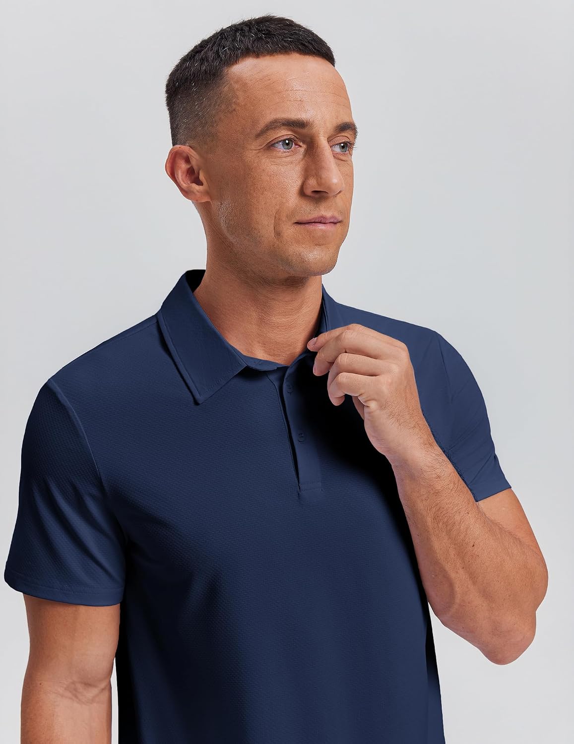PINSPARK Men's Golf Polo Shirts UPF 50+ Moisture Wicking Collared Shirts