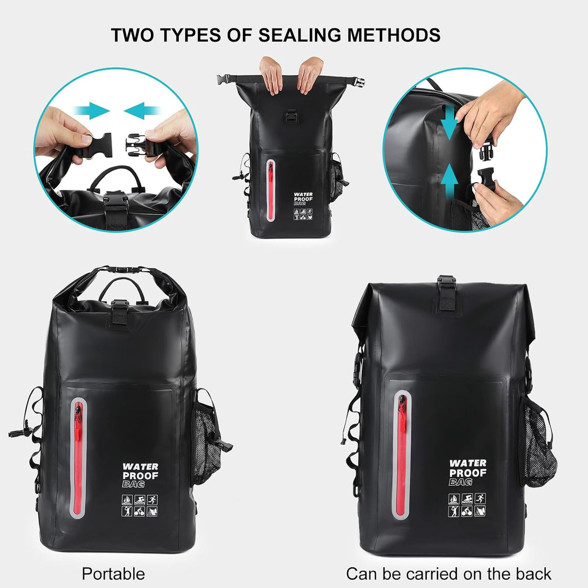 Waterproof Backpack, Waterproof Backpack That Can Float, Suitable for Kayaking And Beach Activities, Outdoor Moisture-Proof Bag