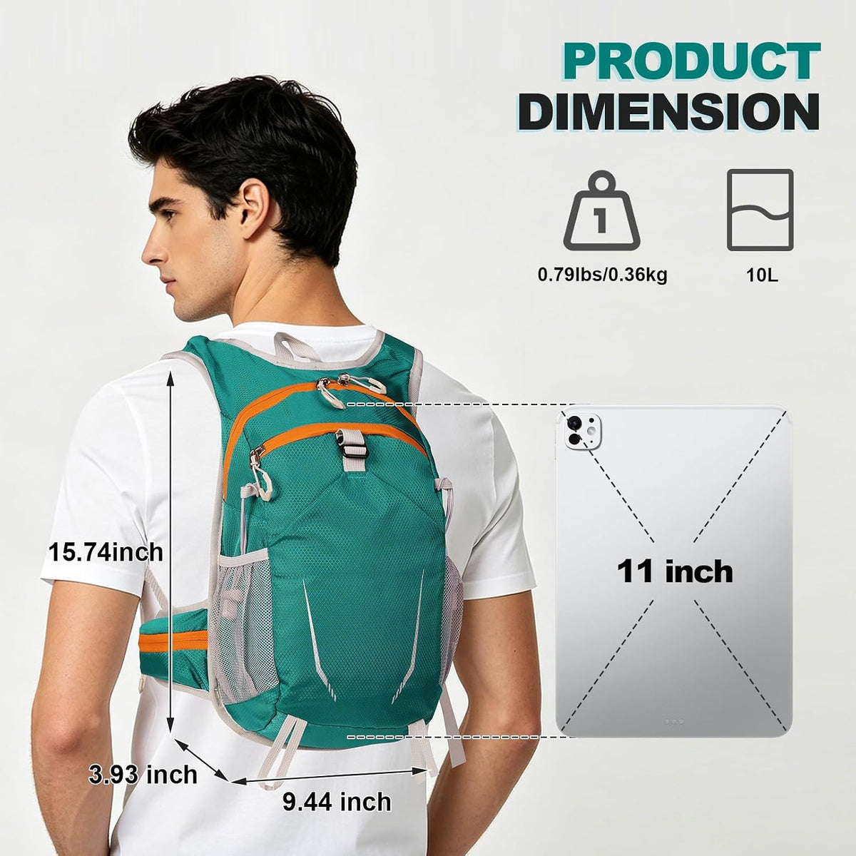 10L Small Hiking Backpack, Mini Travel Daypack for Men Women