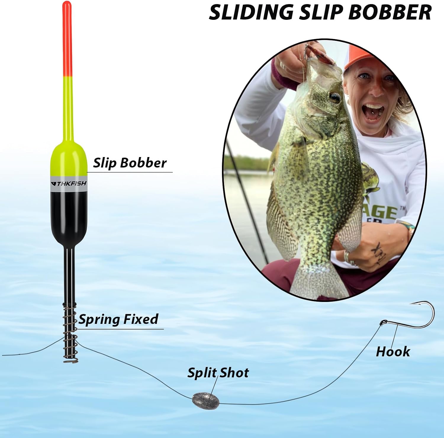 THKFISH Balsa Fishing Bobbers and Fishing Floats for Crappie