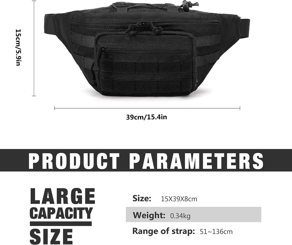 Mardingtop Tactical Fanny Pack for Men, Military Crossbody Waist Bag Utility Hip Belt Bumbag for Outdoor Travel,Hiking,Running,Walking,Fishing,EDC