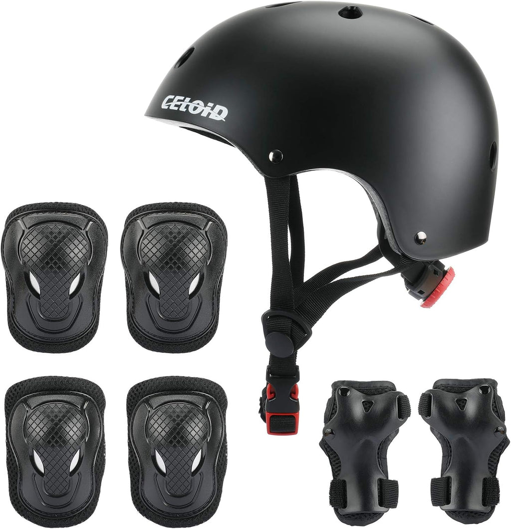 Kids Bike Skateboard Helmet Pad Set,Toddler Cyling Protective Gear Knee & Elbow Pads Wrist Guards for 5-8-10-12-14-16 Years Girls Boys Bicycle Scooter Roller Skate Inline Skating Rollerblading