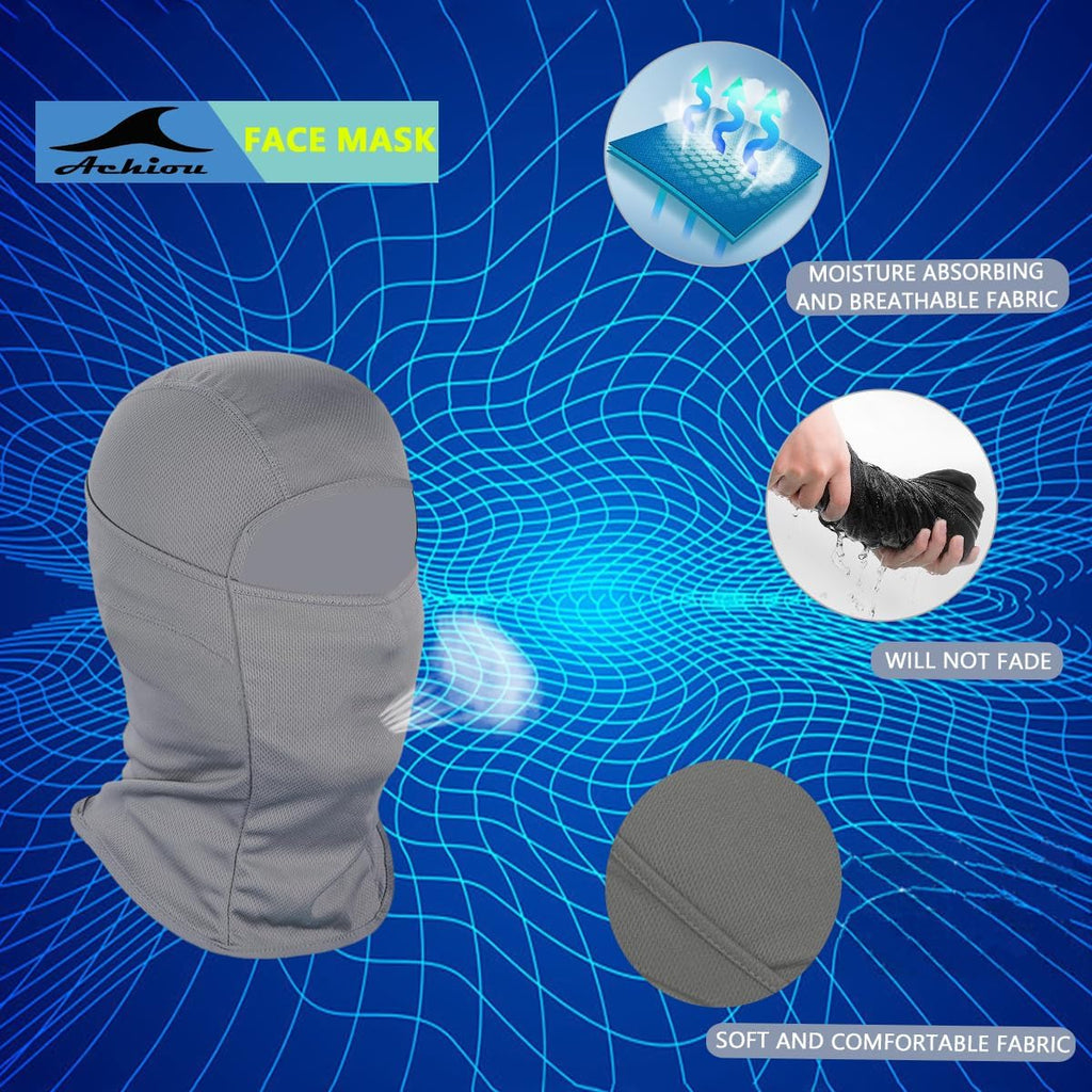 Achiou Ski Mask for Men and Women, Lightweight UV Balaclava Face Cover