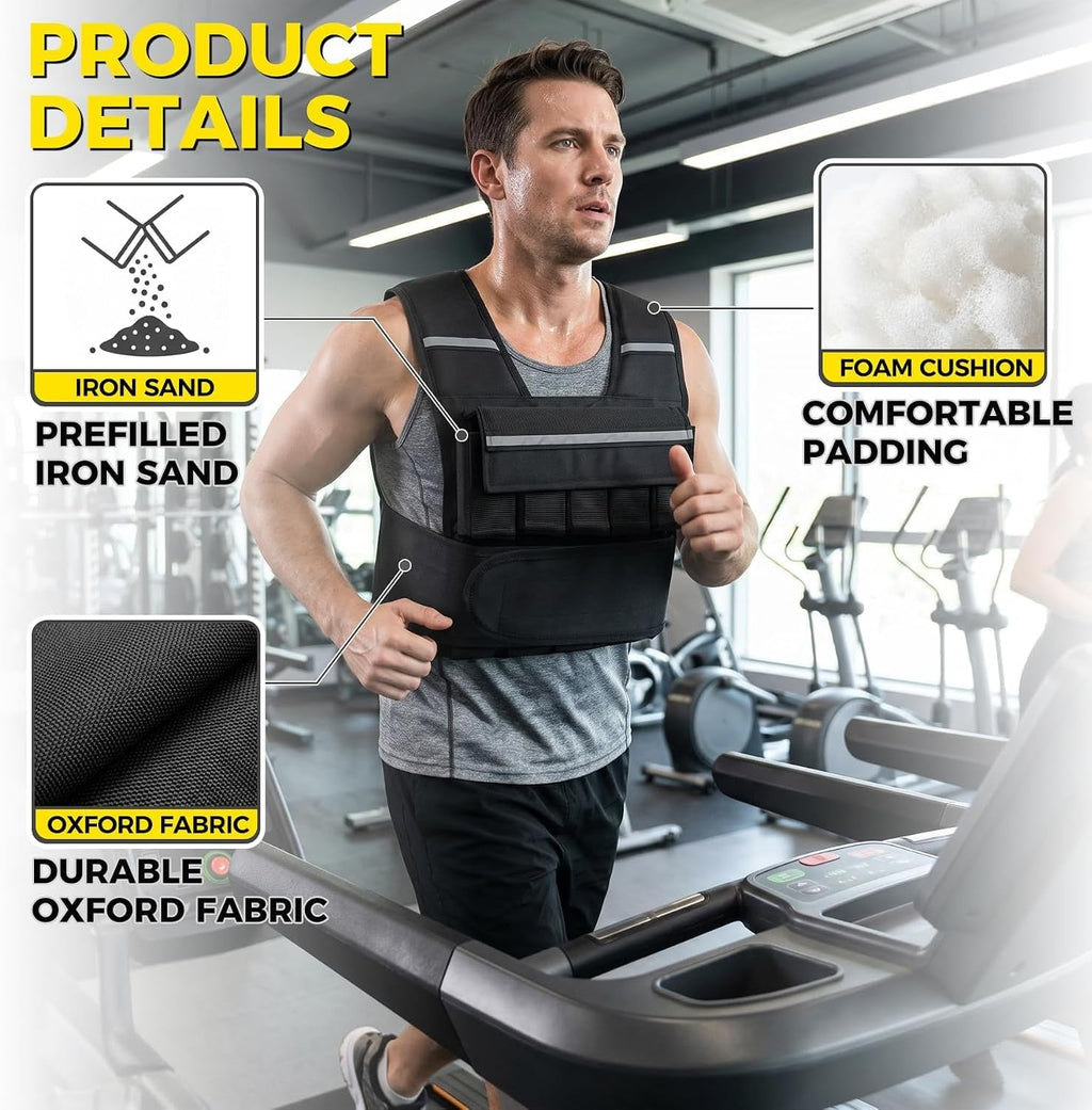 ZENY Adjustable Weighted Vest for Men Women, 30lb/40lb/60lb Fitness Vest