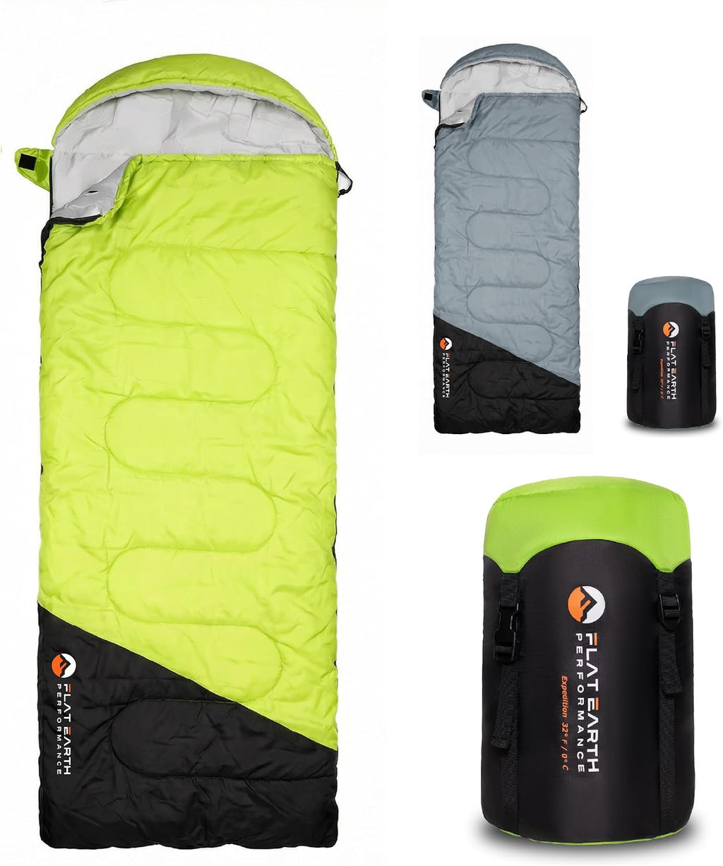 Expedition Backpacking Sleeping Bags for Adults, 32°F, Compression Sack