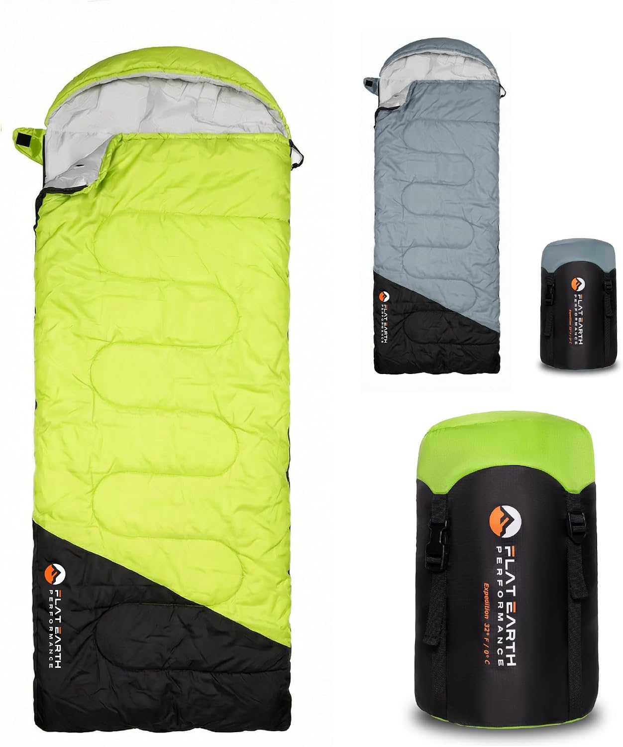 Expedition Backpacking Sleeping Bags for Adults, 32°F, Compression Sack