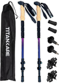 Collapsible Lightweight Trekking Poles – Walking Sticks for Seniors, Cork Grips Adjustable Carbon Fibre Nordic Poles for Men, Women, Hiking Ultralight for Backpacking or Camping –Carbon Pro