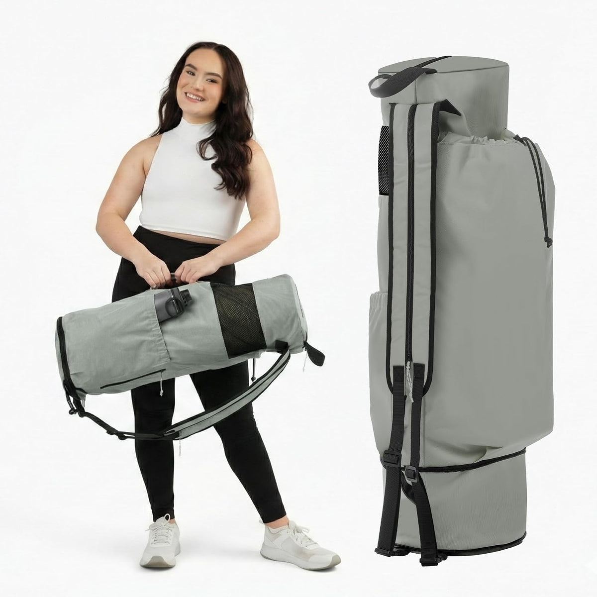 MAGNILAY Expandable Yoga Mat Bag, Adjustable Strap, Black, Large
