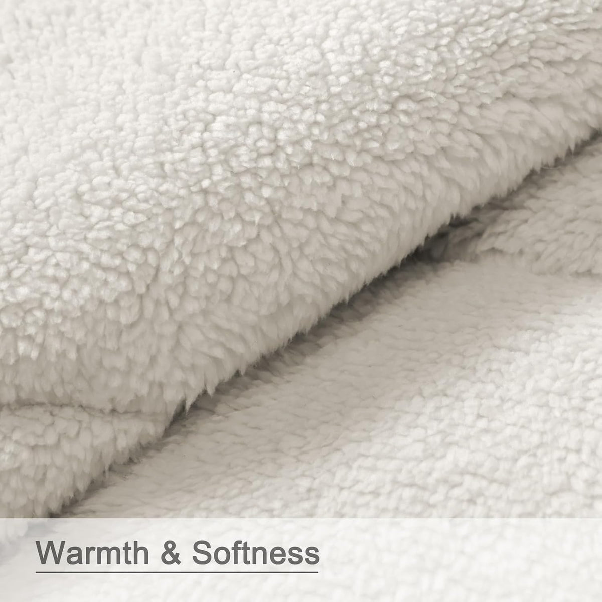 zzlamb Puffy Thick Outdoor Camping Blanket with Sherpa Lining 52x75in
