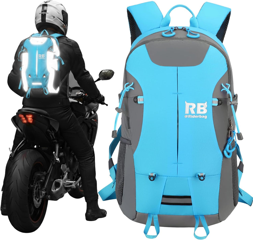 riderbag Reflective Motorcycle Backpack, Hi Viz Commuter Riding Bag