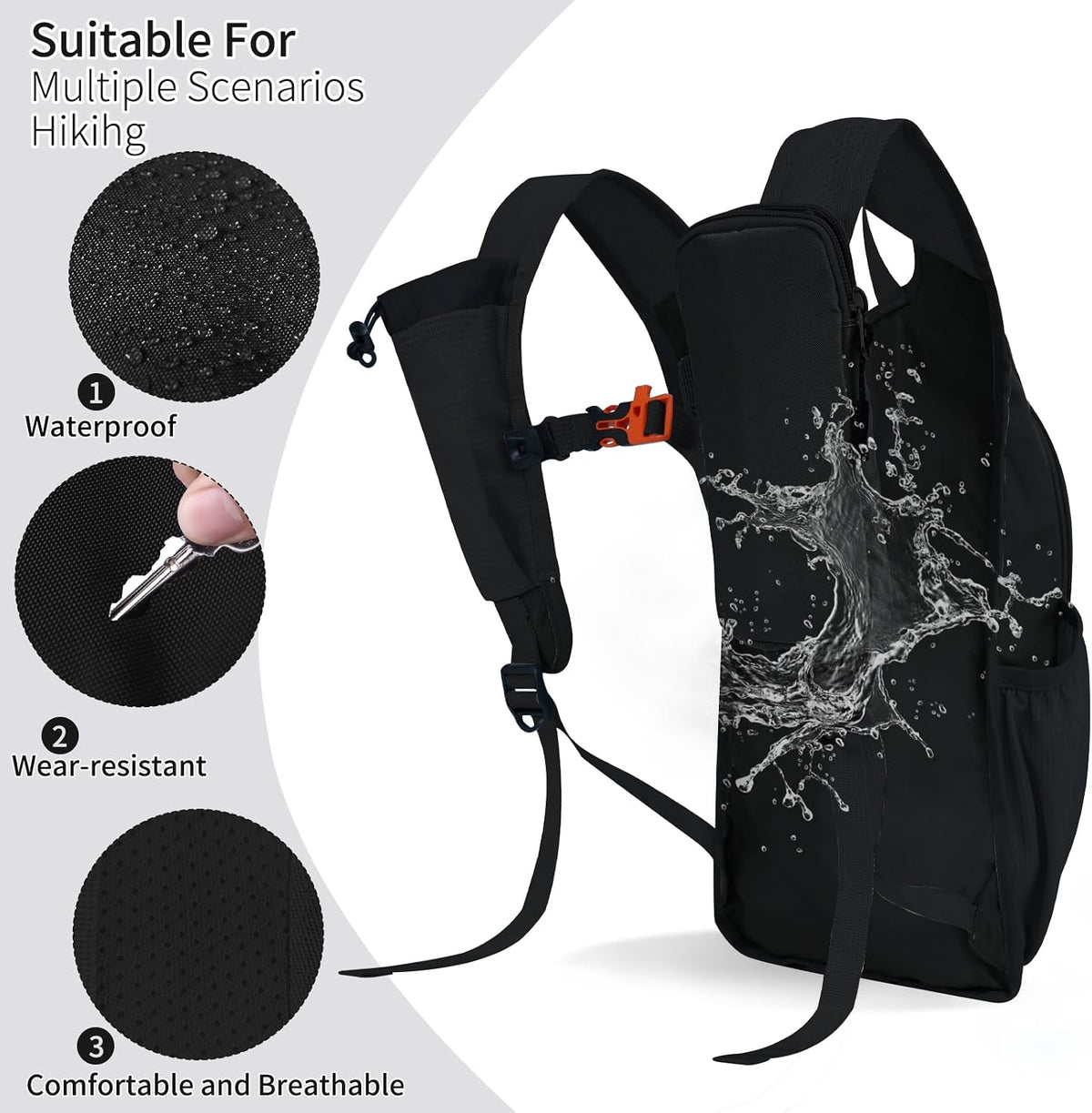 Small Hiking Backpack Packable Lightweight for Women Men