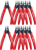Small Wire Cutters, 10 PACK, 5 Inch, Micro Flush Cutter, Snips