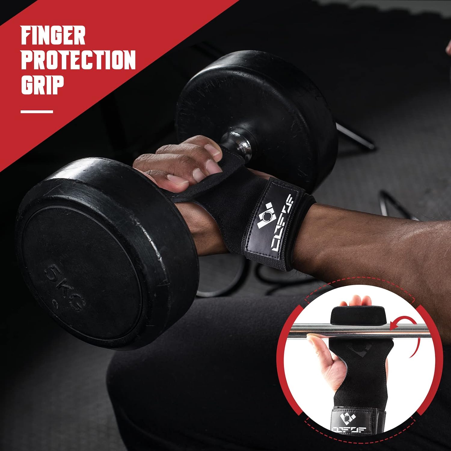 Weight Lifting Wrist Strap, Double-Layer Leather for Deadlift Powerlifting