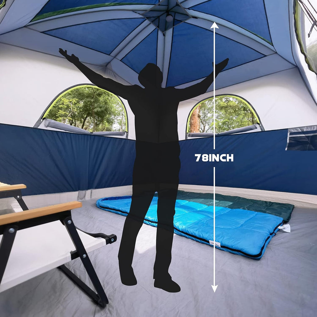 UNP 6 Person Tents for Camping Waterproof Family Cabin Tent with Rainfly