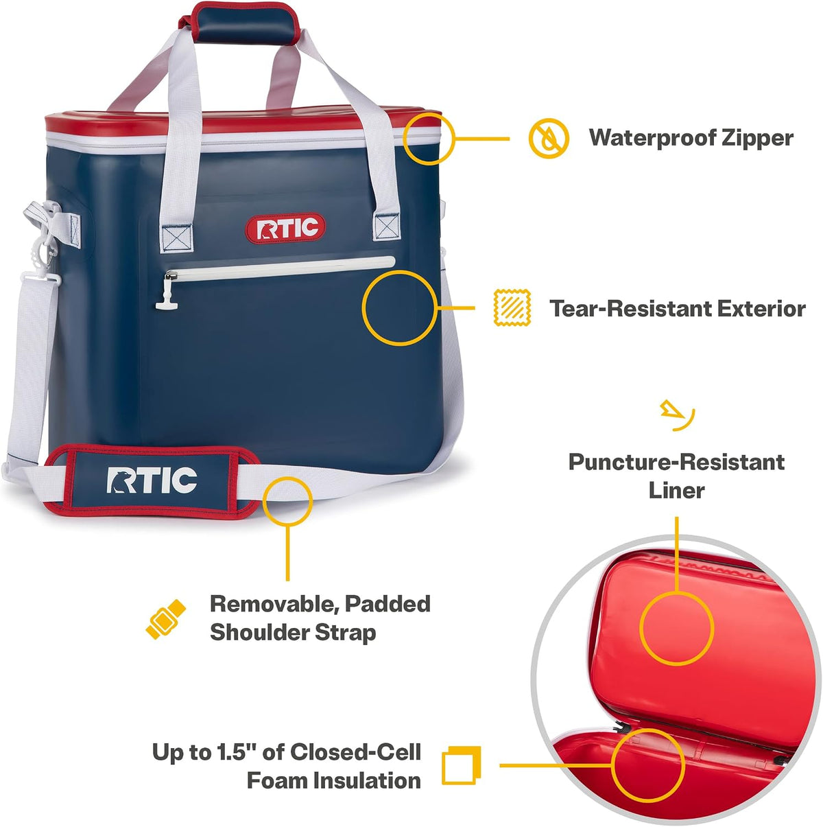 RTIC 50 Can Ultra-Tough Soft Cooler Waterproof