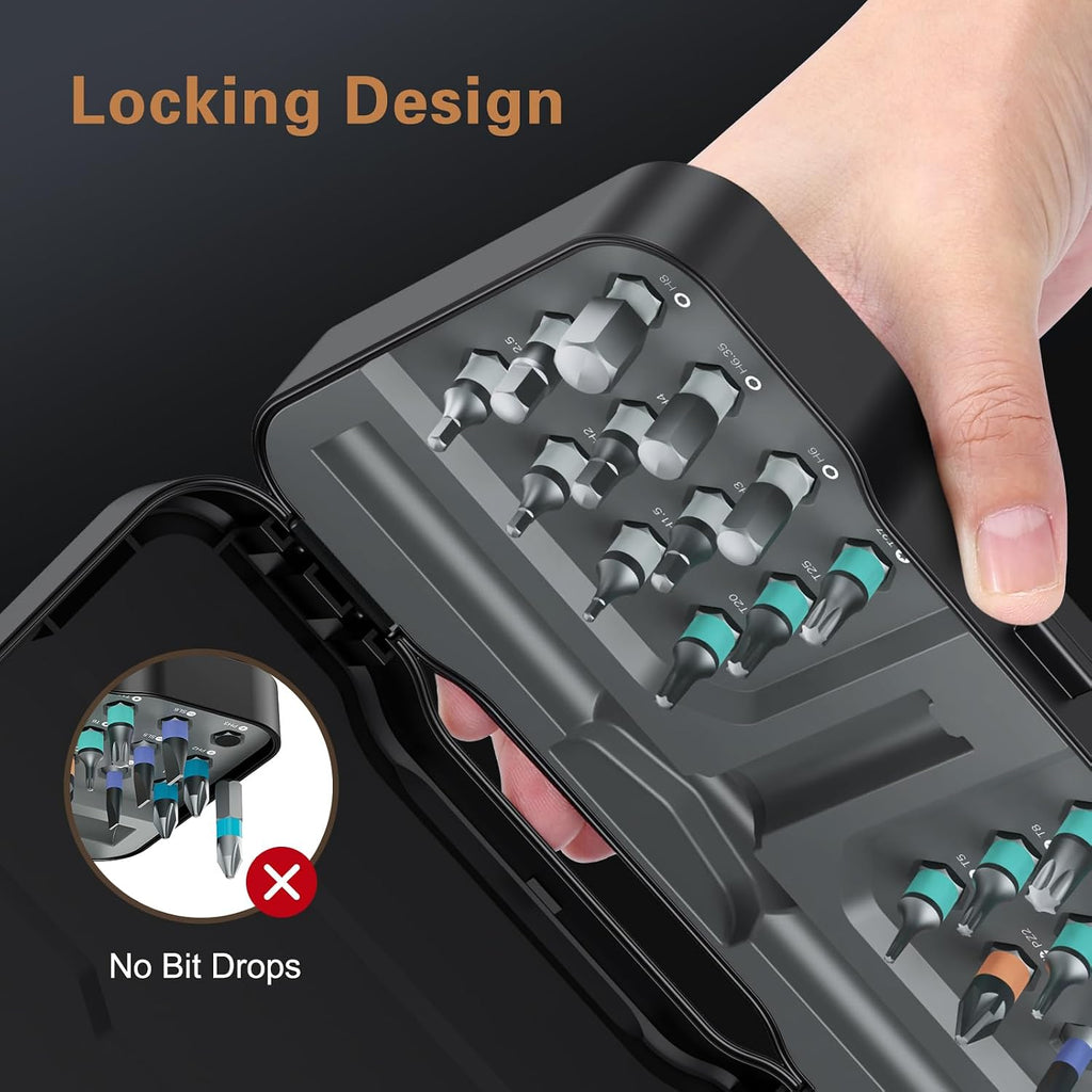 Bomivoi 24 in 1 Magnetic Screwdriver Set, DIY Ratchet Screwdriver Set, Multi Bit Magnetic Drive Set with Detachable Ratchet Handle, Portable Precision Repair Tool Kit for Furniture Computer Bicycle