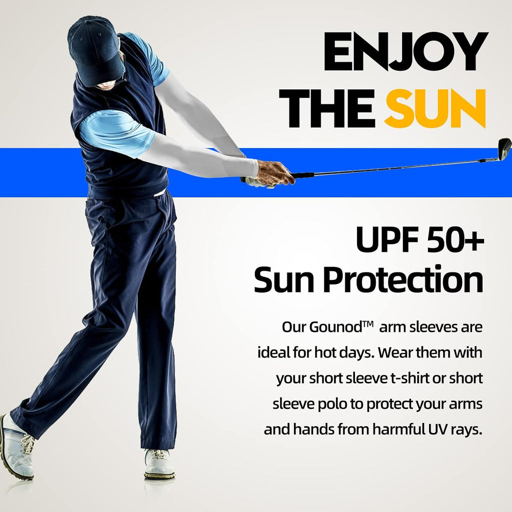 GOUNOD Arm Sleeves for Men Women, UPF 50+ Cooling Sun Protection Sleeves
