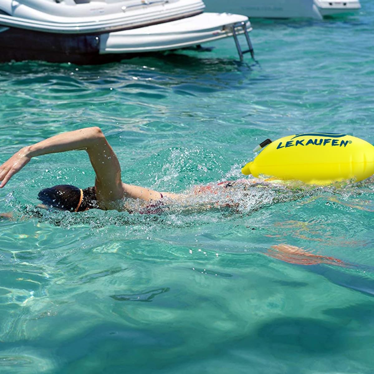 Swim Buoy for Open Water, 20L Inflatable Swim Safety Float