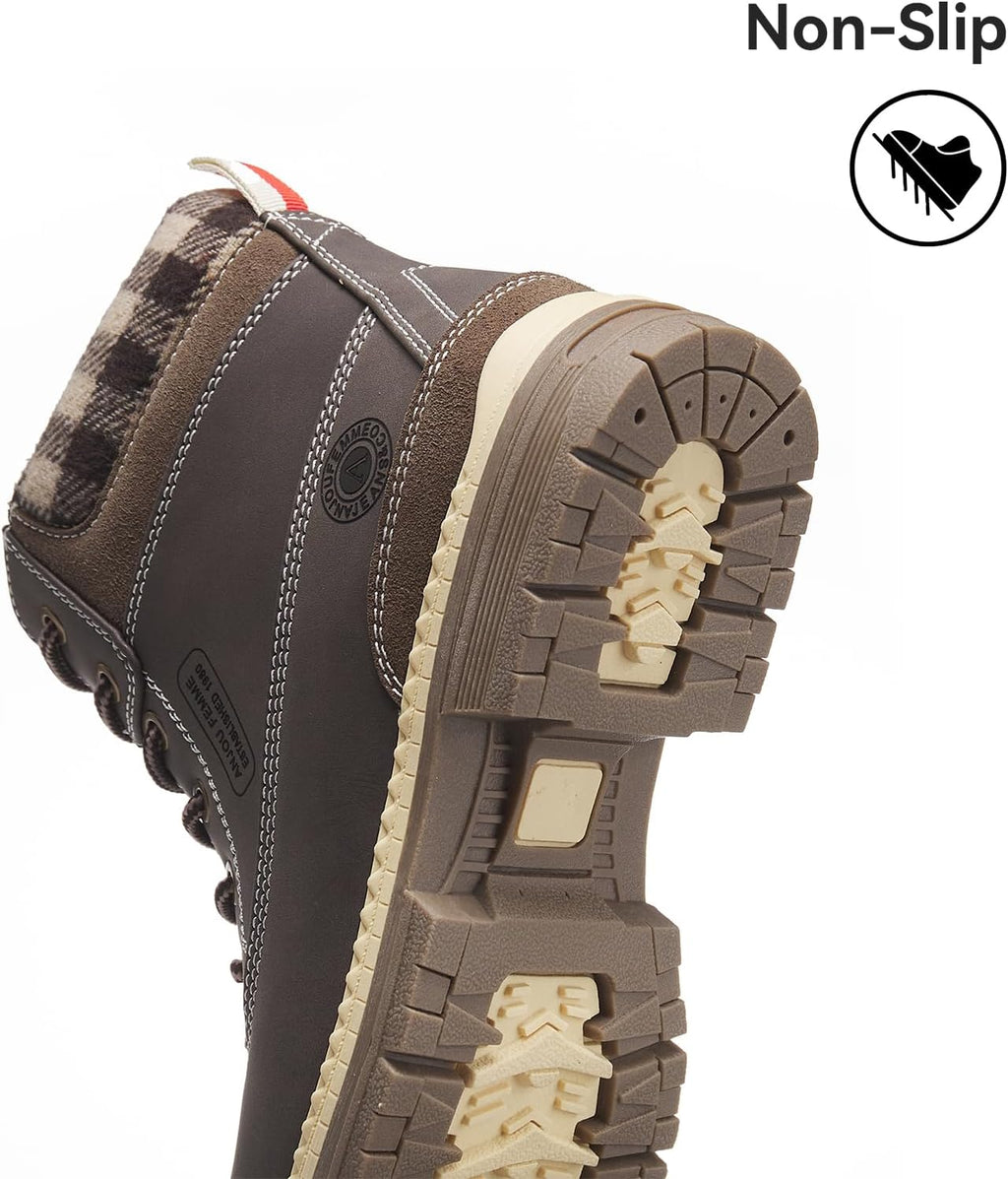 ANJOUFEMME Outdoor Hiking Boots for Women Waterproof - Womens Ankle Boots Lightweight Snow Winter Boots for Trekking Walking