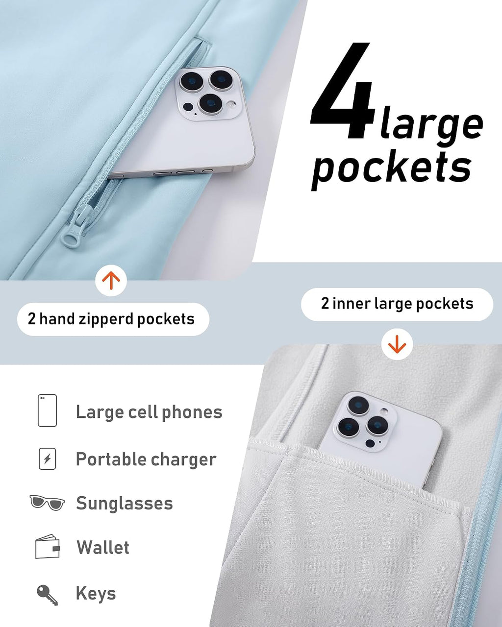 33,000ft Women's Waterproof Softshell Jacket Lightweight Fleece Lined Coat