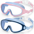 Vvinca Kids Swim Goggles for 3-15，Kids Goggles with Wave-Shape Strap