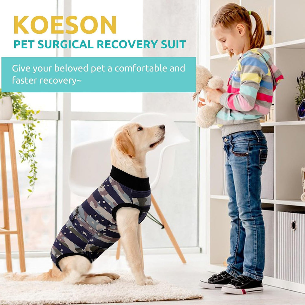 KOESON Lightweight & Soft Surgery Recovery Suit for Large Dogs Female Male