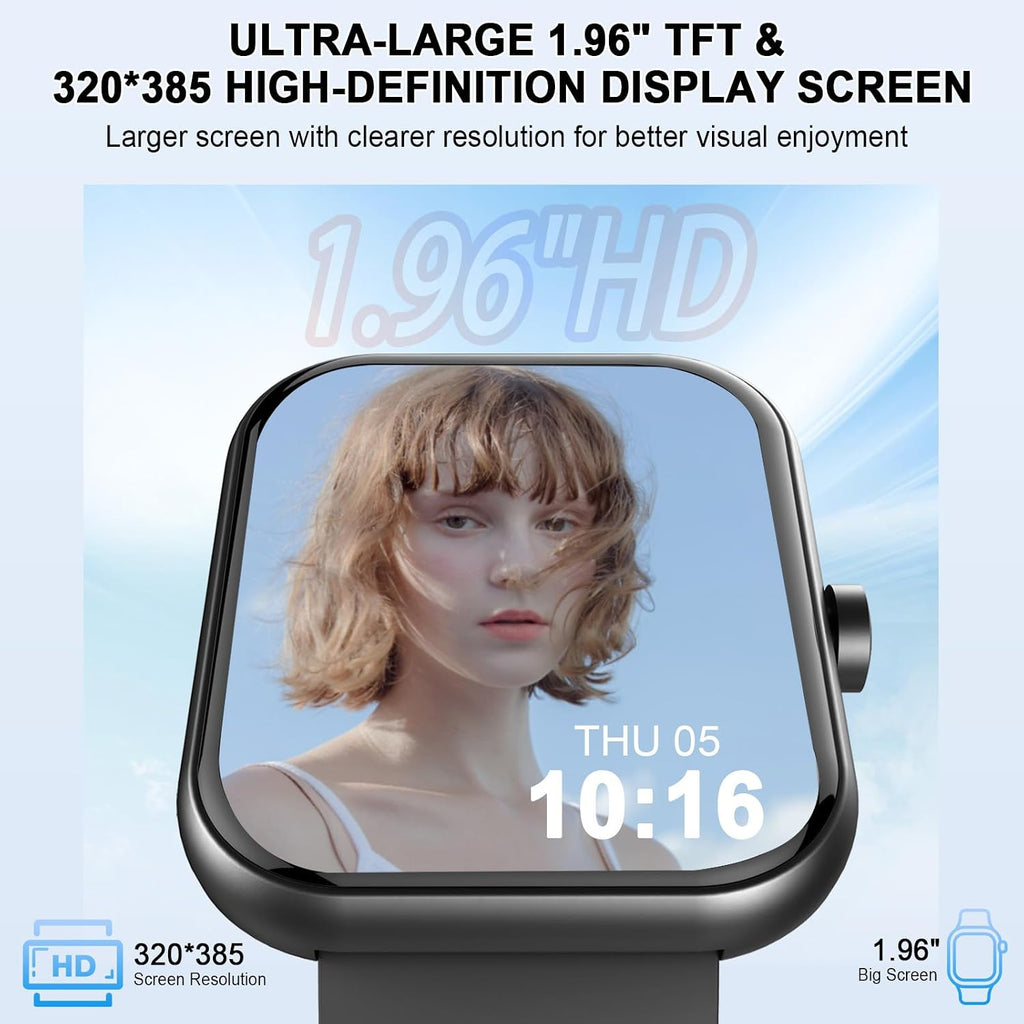 Smart Watch (Answer/Make Calls), 1.96" HD New Smartatch for Men Women 2026