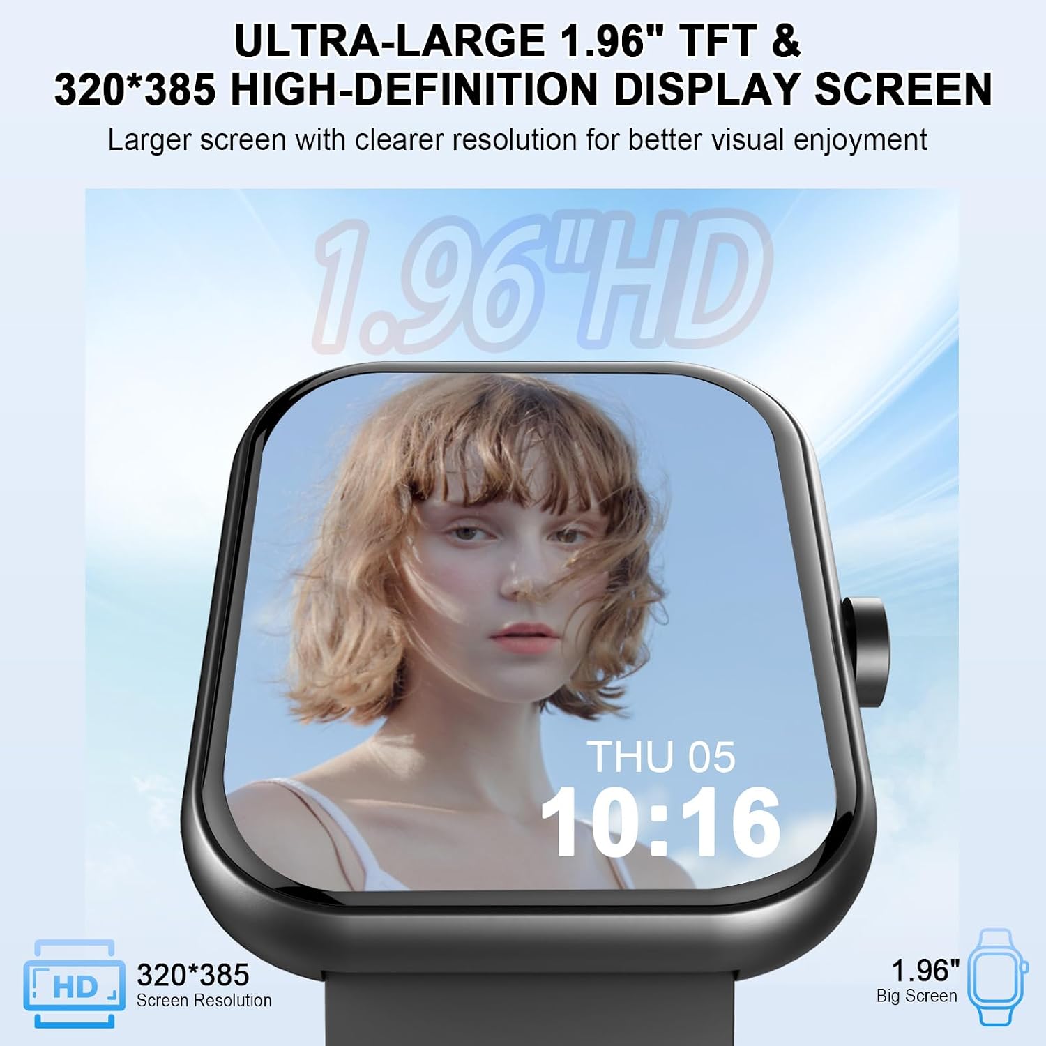 Smart Watch (Answer/Make Calls), 1.96" HD New Smartatch for Men Women 2026