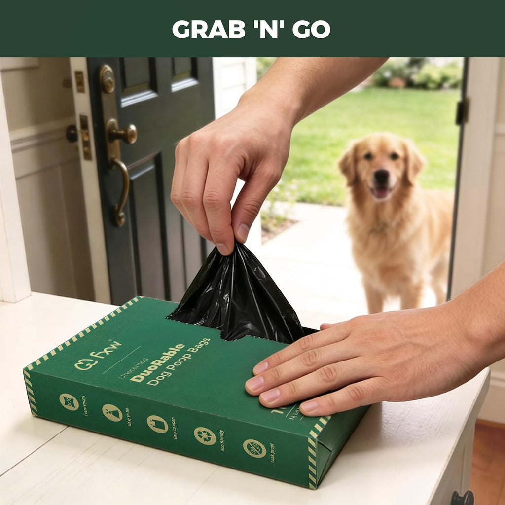 FXW 2-Ply Durable Dog Poop Bags, Extra Thick Leak-Proof, 100 Count