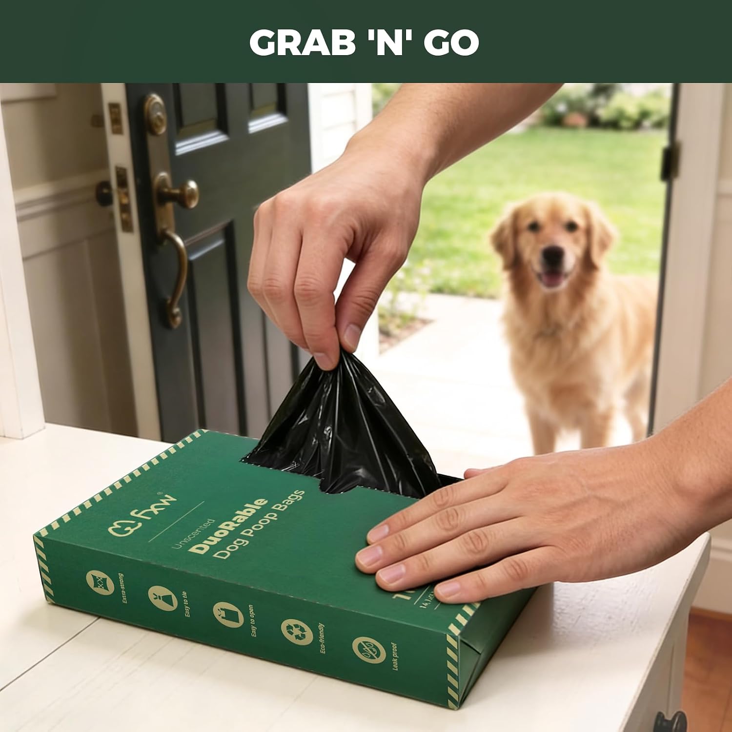 FXW 2-Ply Durable Dog Poop Bags, Extra Thick Leak-Proof, 100 Count