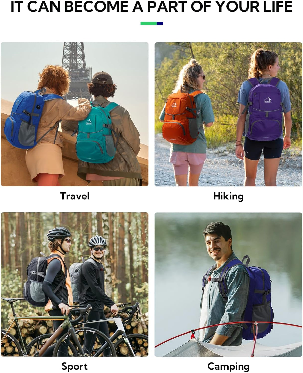 WATERFLY Small Lightweight Packable Hiking Backpack Foldable Travel Daypack