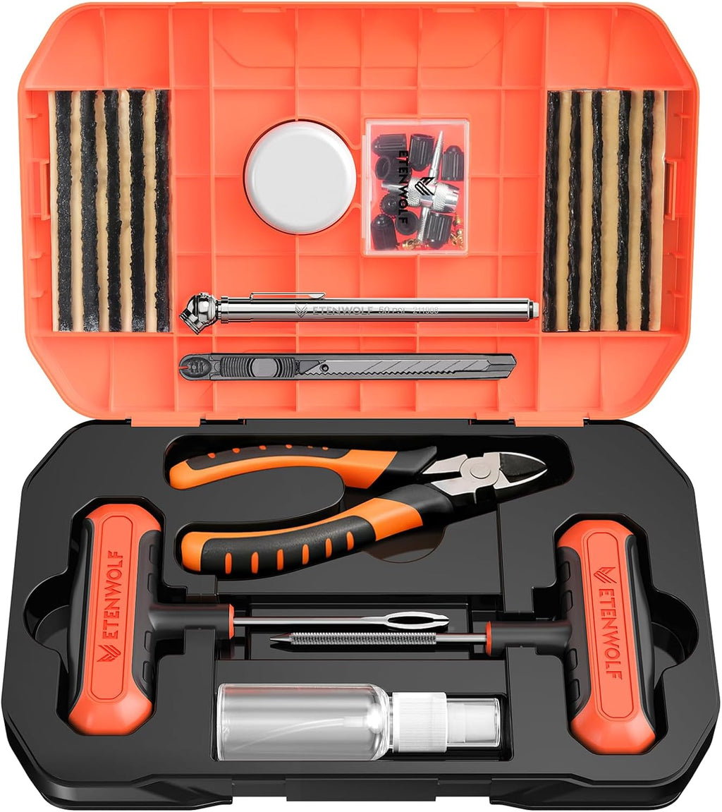 ETENWOLF Tire Repair Kit 42 Pcs, Heavy Duty Tire Plug Kit to Fix Punctures