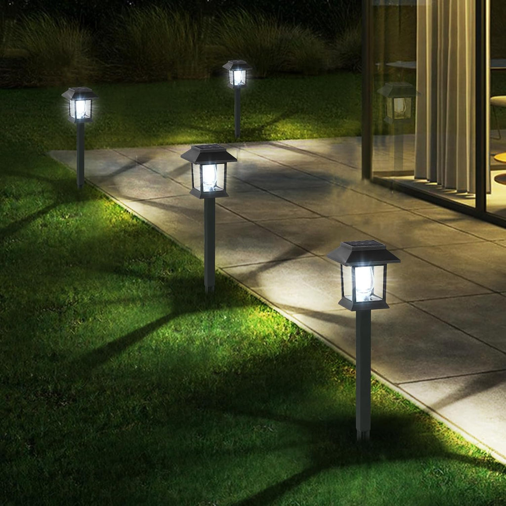 Greluna Solar Pathway Lights Outdoor,12 Pack Cool White 6000K Solar Lights, | Waterproof Auto On/Off Dawn to Dusk Landscape Lights for Garden, Path, Yard, Patio, Driveway,Walkway Decor