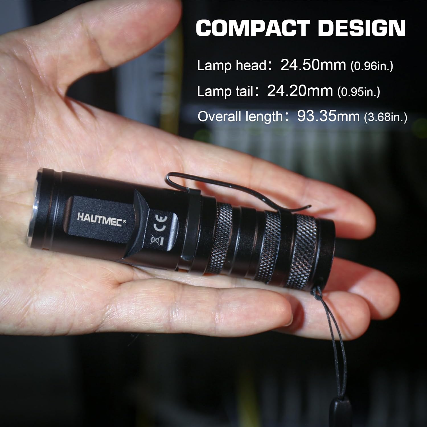 HAUTMEC 1400 Lumen Rechargeable Flashlights LED EDC Flashlight with 90 Degree Flashlight Swivel Head 5 Modes Pocket Flashlights Magnetic Base for Camping, Working, Outdoor, Hiking, Emergency